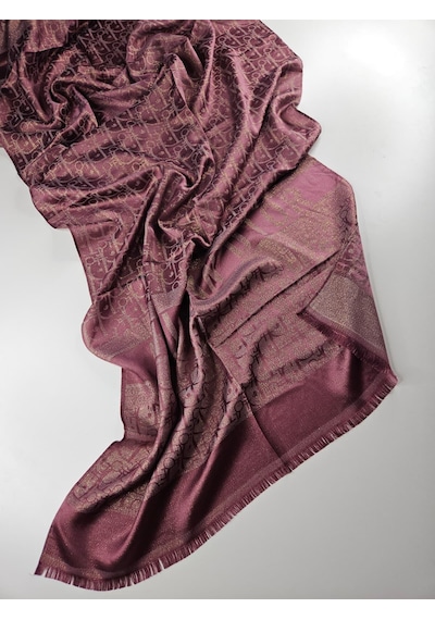 Miorel Scarfs Cd Desen Kaşmir İpek Şal Scarfs Cashmere Shawl Hijab Yeni Sezon Mor
