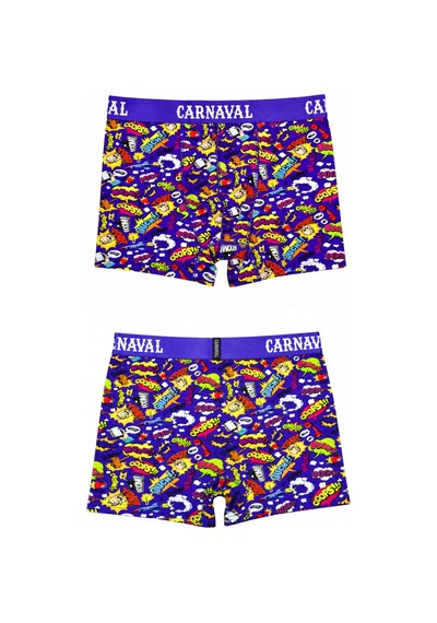 Carnaval Socks Çizgi Roman Desenli Erkek Boxer Pamuklu Likralı Parlak Lastikli Kutulu Çok Renkli Çoklu