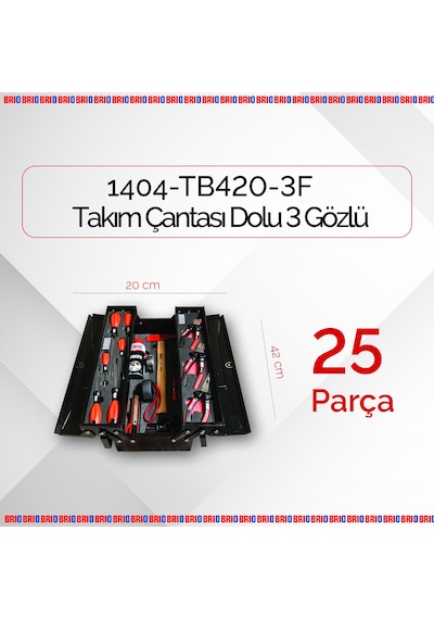 Brio Takım Çantası Dolu 3 Gözlü 420 Mm