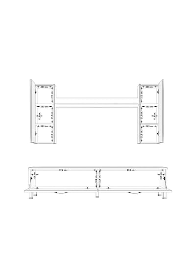 Decoraktiv Eko 7 Slm Std Krom Ayaklı Tv Ünitesi Tv Sehpası Beyaz