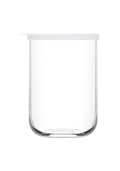 LAV Duo Cam Saklama Kabı 2'li Büyük Boy 1000 ml Gri Plastik Kapaklı
