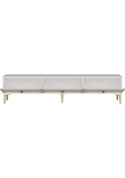 Tsa1897btg Alfa Tv Sehpası Beyaz-traverten-gold 180cm