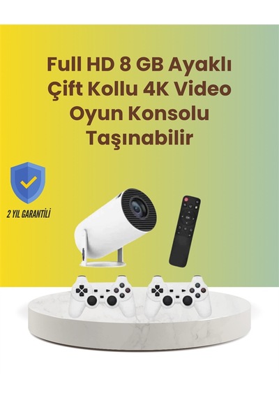 Tçift - 599 - Kollu Tasarımlı Kablosuz Projeksiyon 4k, 10.000 Oyun Ve Smart - Csmo-tex - App Desteği
