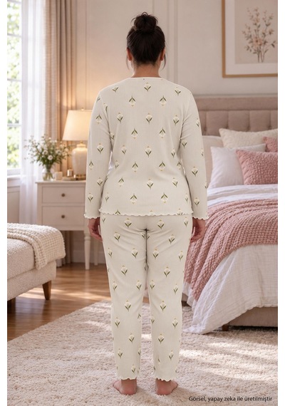 Seboteks Fitilli Kaşkorse Kumaş Uzun Kollu Büyük Beden Kadın Pijama Takımı 2990 Taş Rengi Seboteks Fitilli Kaşkorse Kumaş Uzun Kollu Büyük Beden Kadın Pijama Takımı 2990 Taş Rengi