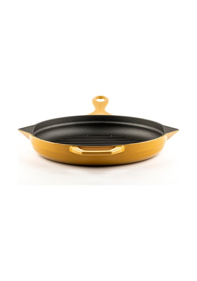 Hosseven Hs Y Gtv 28 Yuvarlak Grill Tava/kapak 28cm Çift Kulp Sarı Sarı