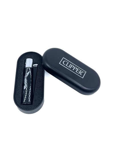 Clipper Deadly Chains Serisi Metal Çakmak - Silver Siyah