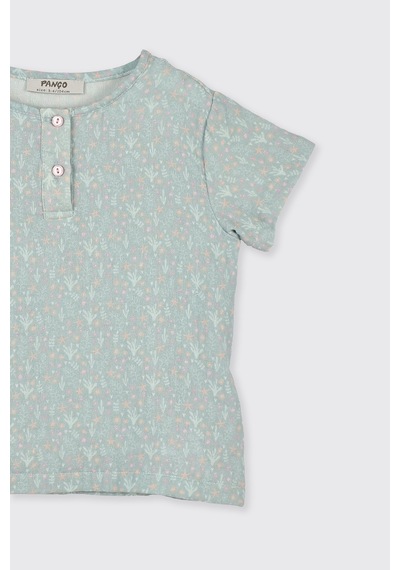 Panço Kız Çocuk Deniz Altı Desenli Mint Pijama Takımı Yeşil