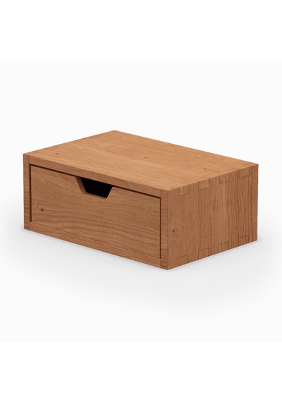 Desna Tek Katlı Tek Çekmeceli Mini Dolap - Kiraz 18 Cm Uzunluk X 12.1 Cm Derinlik X 7.2 Cm Woodsaka Doğal Ahşap