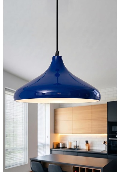 Nova Metal Sarkıt Avize, Bohem Tavan Lambası Ve Salon Oturma Odası Aydınlatması - Lacivert - 35 Cm Modern Dekor Diğer