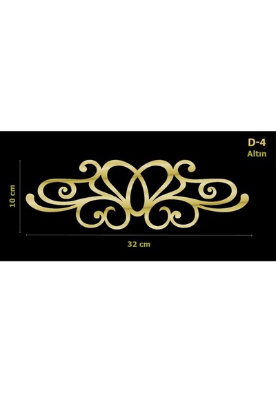 Dekoratif Aynalı Pleksi Mobilya Dolap Süsü 32 X 10 Cm D-4 (220072406)