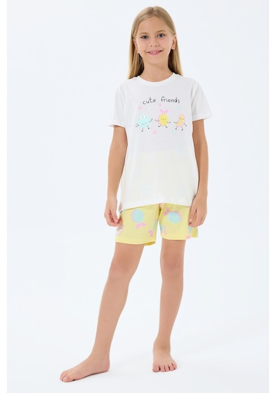 Rolypoly Kız Çocuk Beyaz Şort Takım Rp3794-c-v1 Beyaz