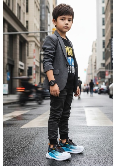 Marcomen Marco Kids 26y529 Çocuk Akıllı Bağcık Günlük Spor Ayakkabı Beyaz - Mavi