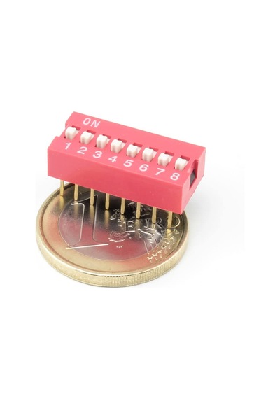 8li Dip Switch 8 Pin Kırmızı Anahtar Açık Kapalı Seçim Adres Ayar On Off Bağlantı Anahtarı Test Ölçme Protot 1