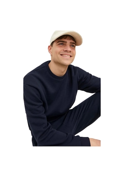 Jack & Jones 12249341 - Bisiklet Yaka Erkek Sweatshirt Lacivert