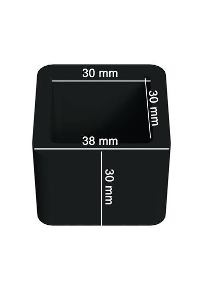 Cateksss Sessiz Tip Sandalye Pabucu Masa Sandalye Zemin Koruyucu 30x30 Mm Siyah - 30 Lu Paket
