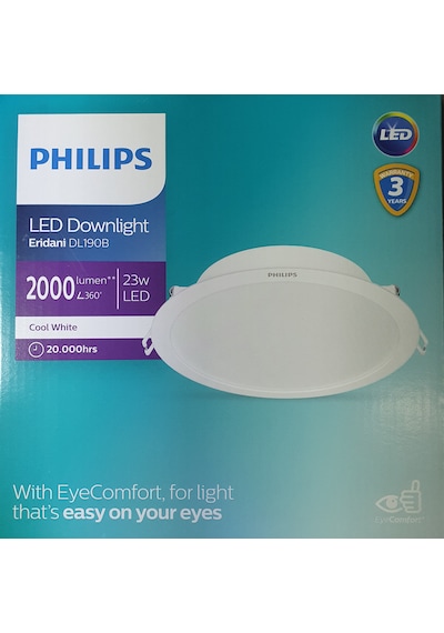 Philips Eridani Dl190b 23w 200mm Delik Çapı 4000k Gün Işığı 2000 Lümen Spot Beyaz