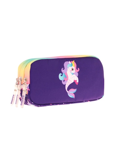 Kaukko Kids Üç Bölmeli Mor Çok Renkli, Denizkızı Ve Unicorn, Kız Çocuk Okul Kalemliği - L8228 Çok Renkli - Mor