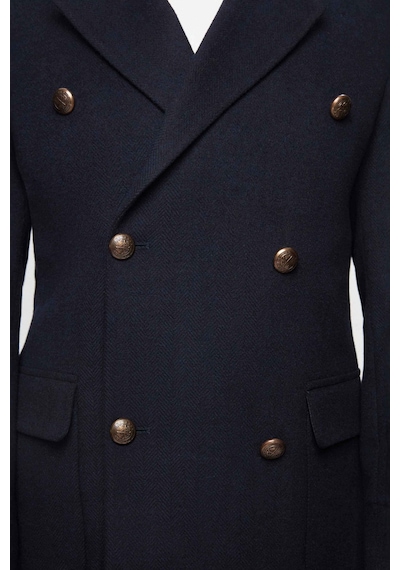 D's Damat Ds Damat Regular Fit Lacivert Balıksırtı Palto 3hf0877300021 Lacivert