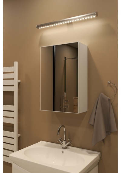 Tek Kapaklı Aynalı Beyaz 60 Cm Banyo Dolabı