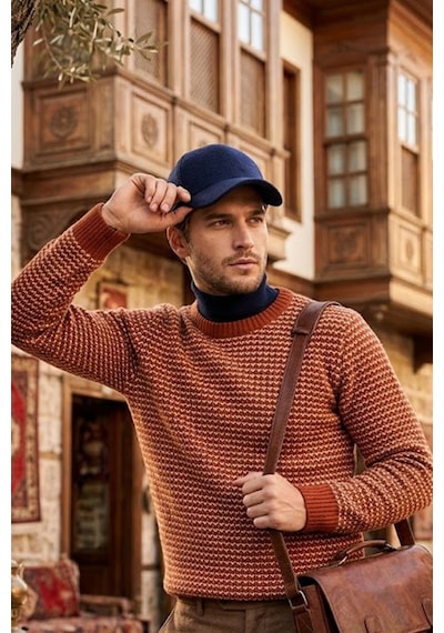Ritagarcia Unisex Premium Kaşe Kumaş Kışlık Beyzbol Şapka Ayarlanabilir Siperli Kep Lacivert
