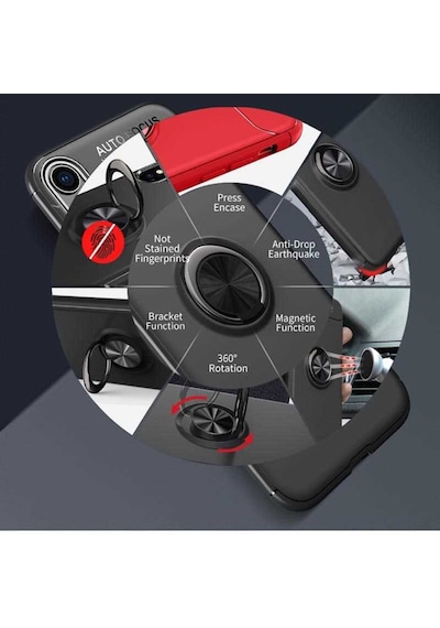 Apple Uyumlu iPhone XR 6.1 Kilif Yüzüklü Magnetli Ravel Case 389753775