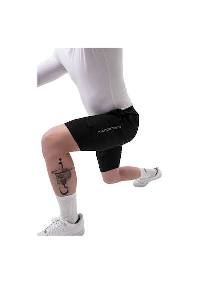 Musclecloth Performance 2 In 1 Erkek Taytlı Şort Siyah Siyah
