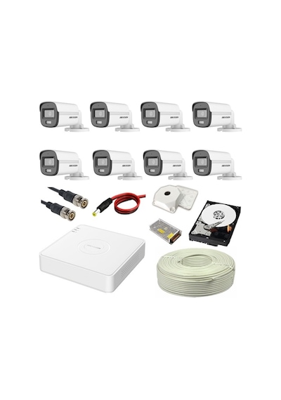 Hikvision Colorvu 8li 2mp Set Gece Renkli Sesli Görüntü 1tb Hdd