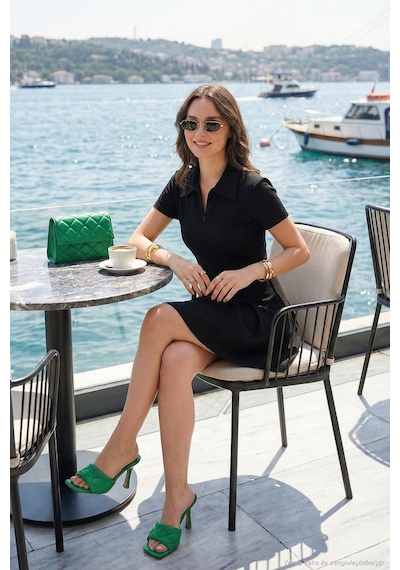 Lela Bayan Elbise 5866659 Siyah Siyah