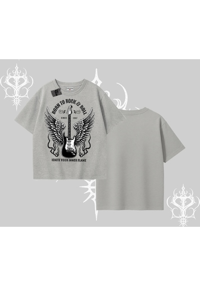 Tarzsokak Oversize Tshirt Born To Rock Eternal Flame Legacy Gri