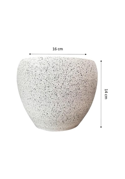 Bitki Tasarımı Ev Dekorasyon Beyaz Granit Toprak Saksı Saksılık Salon Çiçeklik - 15 Cm Belirtilmemis