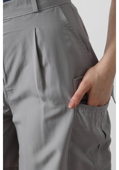 Moderie Butik Cargo Cepli Şort - Gri Gri