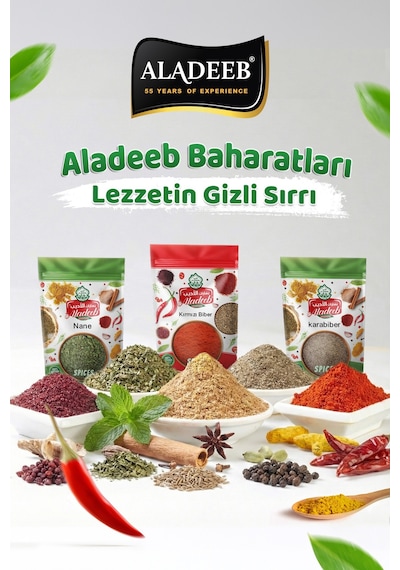 6 Lı Avantajlı Gurme Baharat Seti Karabiber30, Pul Biber40, Kimyon40, Nane50, Kişniş50, Sumak50 Gr