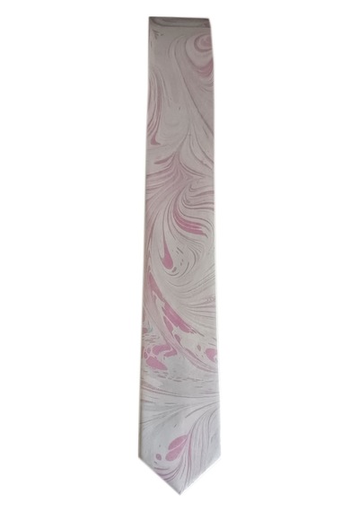 Elifebru Exclusive Handicrafts Ebru Sanatı Saten Kumaş Açık Gri Pembe Erkek Kravat Sakr 160 Açık Gri Pembe 001