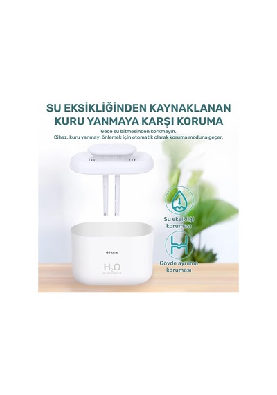 İhome14 3.3l Geniş Kapasiteli Aromaterapi - Rgb Ultrasonik Hava Nemlendirici Buhar Makinesi
