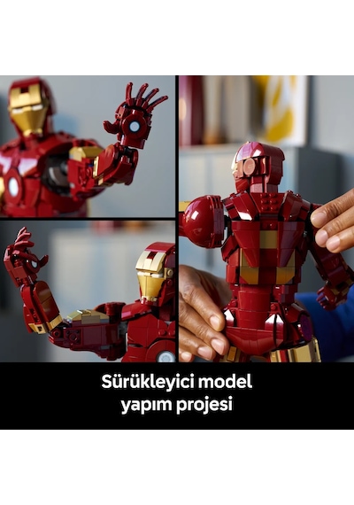 LEGO® ǀ Marvel Iron Man Mark 3 Koleksiyoncu Versiyonu 76344 - Yetişkinler için Minifigür İçeren Model Yapım Seti (1297 Parça)