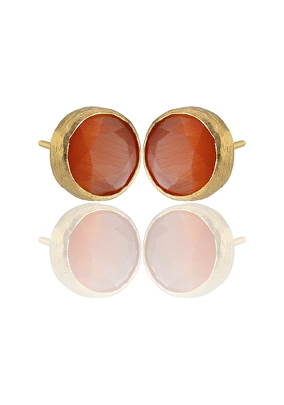 Kadir Jewellery 22 Ayar Altın Kaplama Kadın Minimal Küpe -el İşçiliği Ve Hipoalerjenik Küpe Kırmızı 40864531