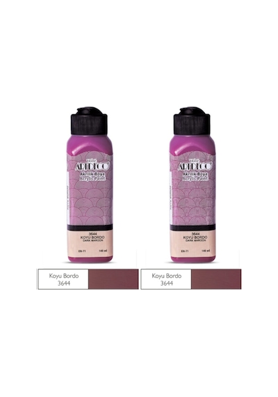 2 Li Akrilik Boya 140 Ml Renk Seçmeli Canlı Ve Pastel 3644 - Koyu Bordo