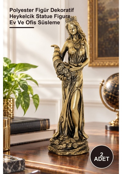 2 Adet Bereket Tanrıçası Fortuna Figürü Polyester Figür Dekoratif Heykelcik Statue Figure Ev Ve Ofis Süsleme 1
