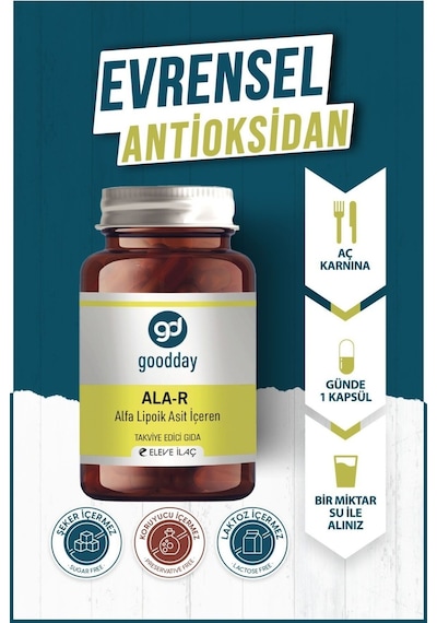 Goodday Ala-r Na-r-alfa Lipoik Asit 250 Mg 30 Kapsül Alfa Lipoik Asit İçeren Takviye Edici Gıda