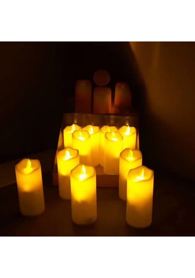 96 Adet Yüksek Kalite Titrek Led Işıklı Mum 12 Cm Led Mum Pilli Mum Kır Düğünü Kına Romantik Dekor Sarı