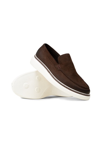 Deery Erkek Hakiki Nubuk Kahverengi Loafer Ayakkabı - Ek111mkhvc01 Kahverengi