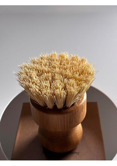 2'li Küçük Bulaşık Fırçası, Ergonomik Bambu Tutma Kısmı, Sisal Lifi Fırça, Güçlü Sürdürülebilir Krem