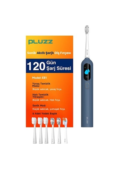 Pluzz Eb1 Ultra Sonic Şarjlı Diş Fırçası - Lacivert