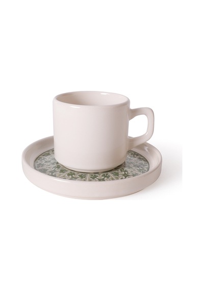 Keramika Timeless Green Stackable Çay Takımı 8 Parça 4 Kişilik 21975 Krem