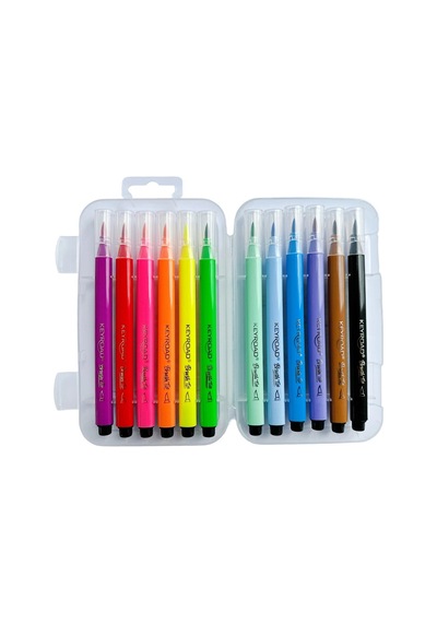 Keyroad Fiber Marker Fırça Uçlu Keçeli Kalem 12 Renk