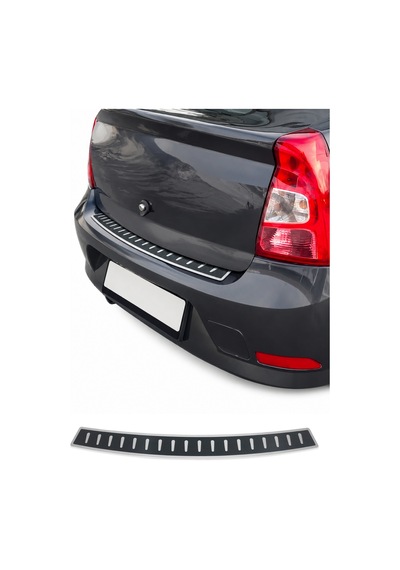 Dacia Logan Mcv Iı 2012-2020 Uyumlu Arka Tampon Eşiği Krom-karbon Folyolu