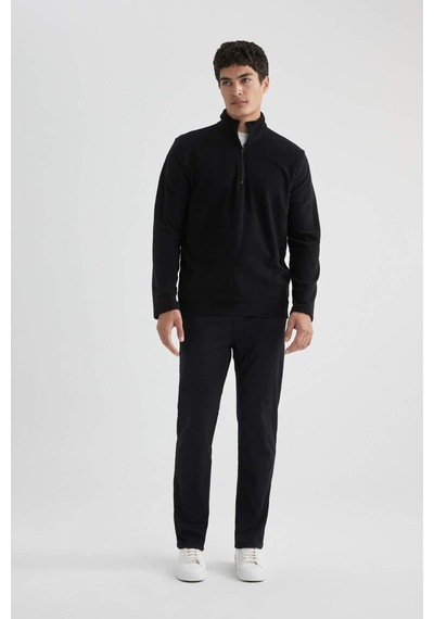 Defacto Regular Fıt Yarım Fermuarlı Sweatshirt B7846axnsbk81 Siyah-bk81