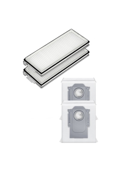 Roborock Qrevo Edge Uyumlu 2 Adet Hepa Filtre 2 Adet Toz Torbası