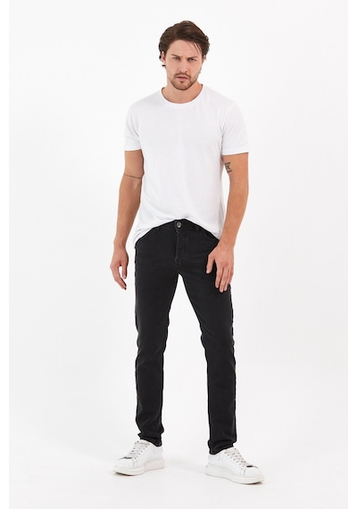 Vikingsjeans Jeans Örme Hamur Kumaş Dar Kesim Erkek Taşlamalı Füme Renk Kot Pantolon Füme