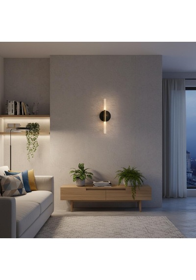 Linea Ledli Şarjlı Aplik Siyah